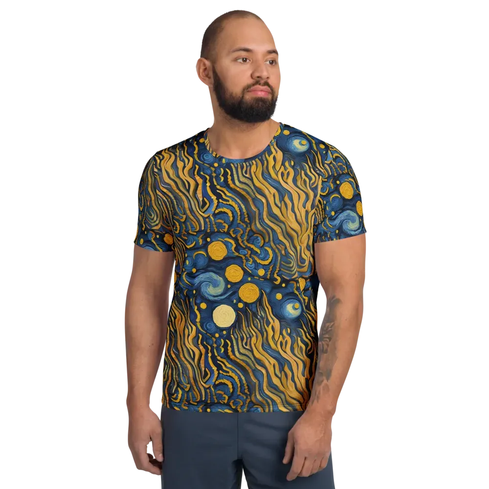 Gilded Tidal Bloom on Men's Athletic T-Shirt — Front