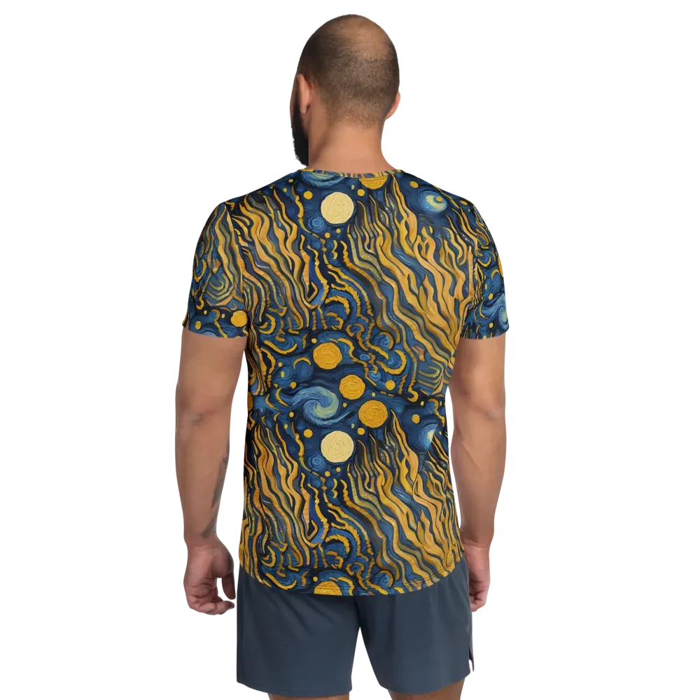 Gilded Tidal Bloom on Men's Athletic T-Shirt — Back