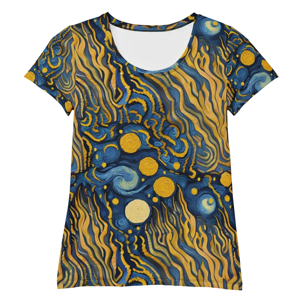Gilded Tidal Bloom on Women's Athletic T-Shirt — Front