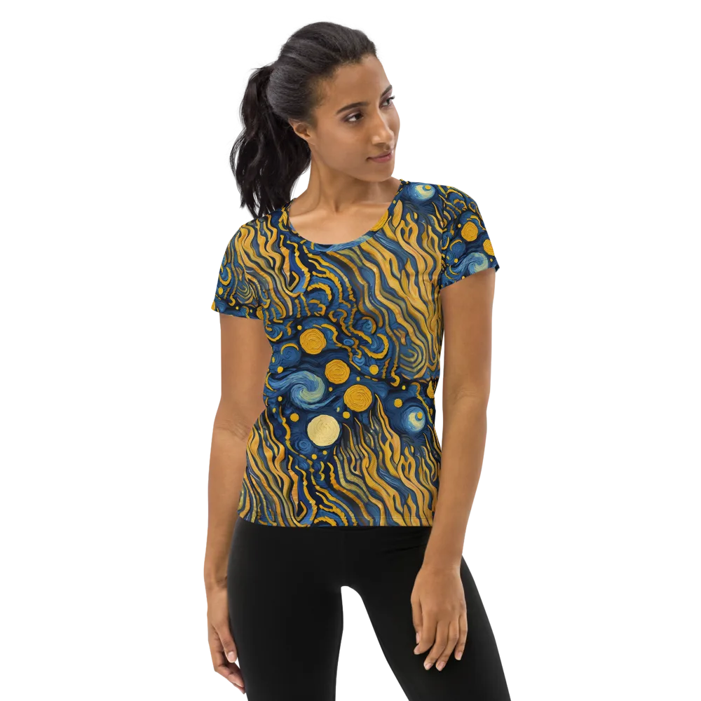 Gilded Tidal Bloom on Women's Athletic T-Shirt — Front