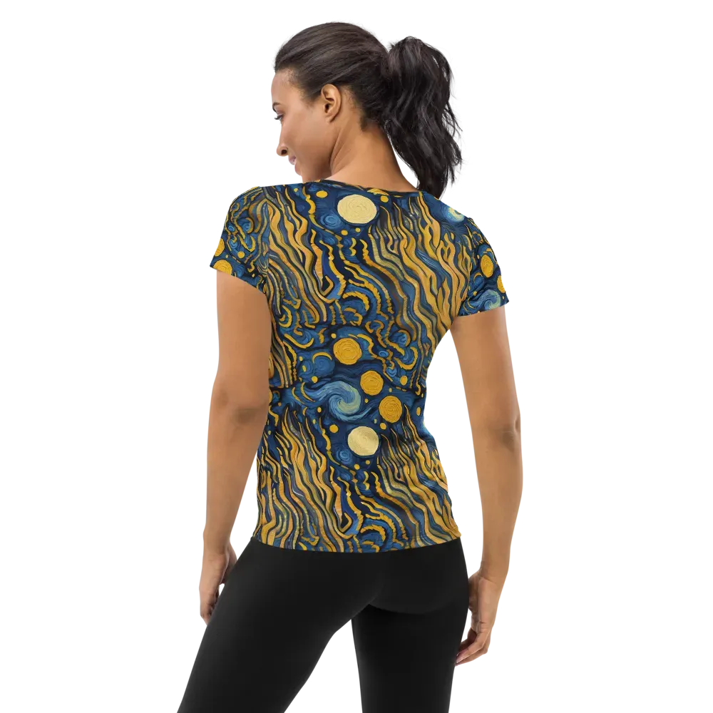 Gilded Tidal Bloom on Women's Athletic T-Shirt — Back