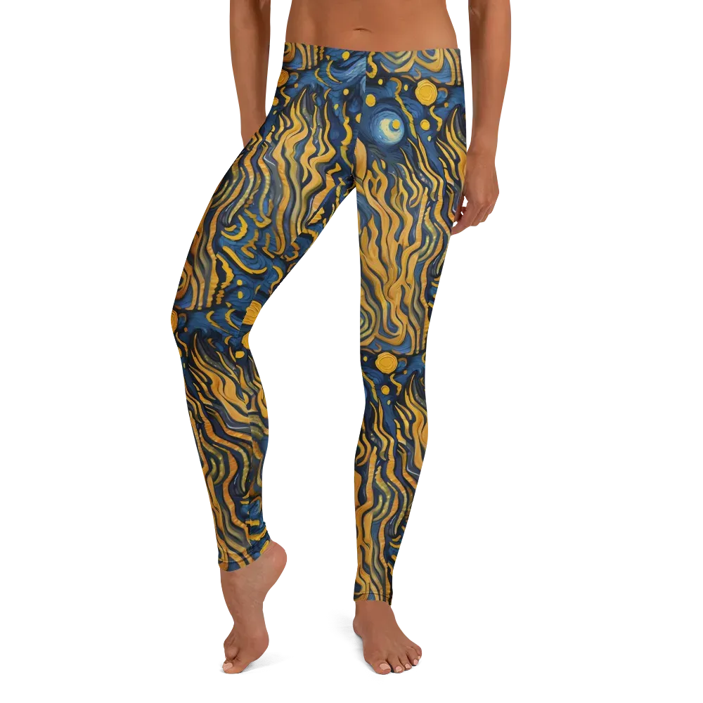 Gilded Tidal Bloom on Leggings — Front