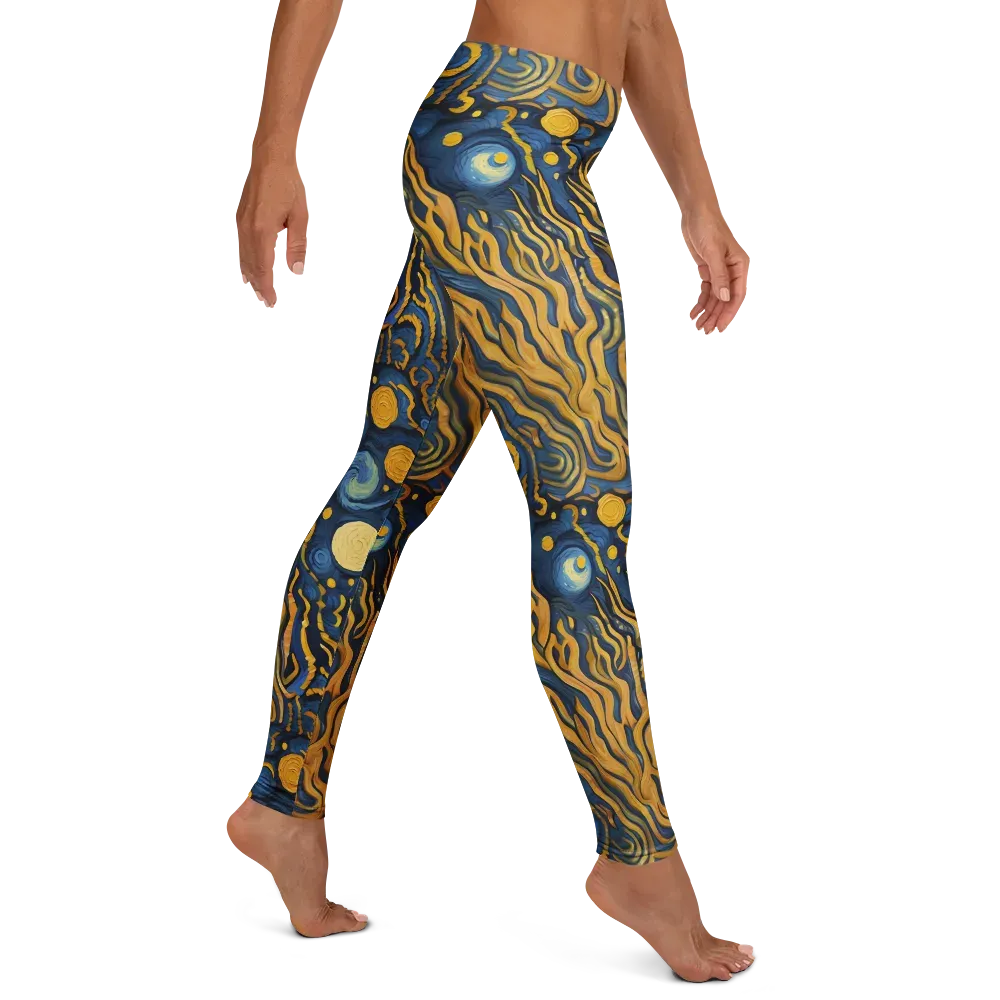 Gilded Tidal Bloom on Leggings — Right