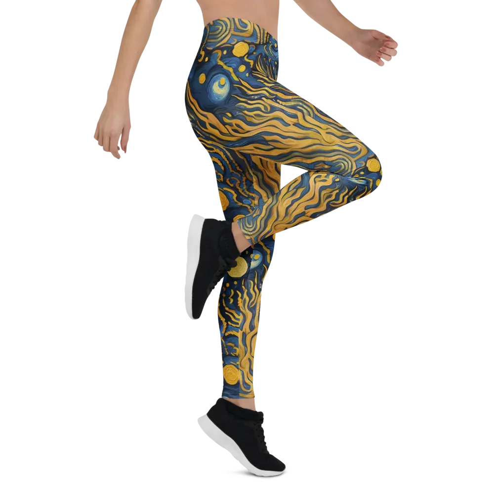 Gilded Tidal Bloom on Leggings — Right