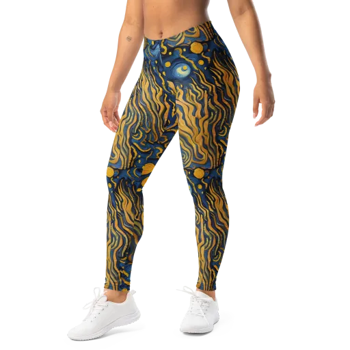 Gilded Tidal Bloom on a Leggings