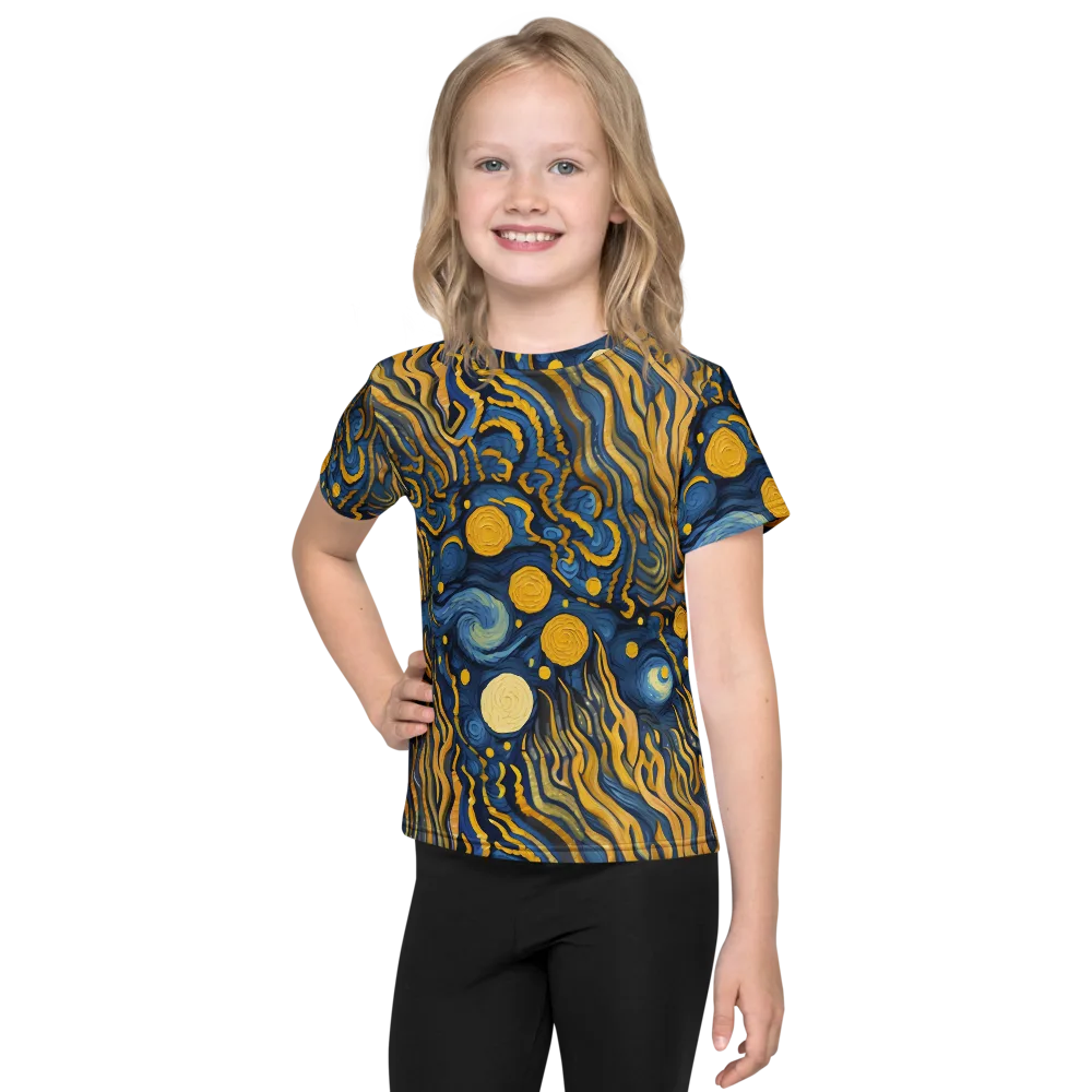 Gilded Tidal Bloom on Kids Crew Neck T-Shirt — Front