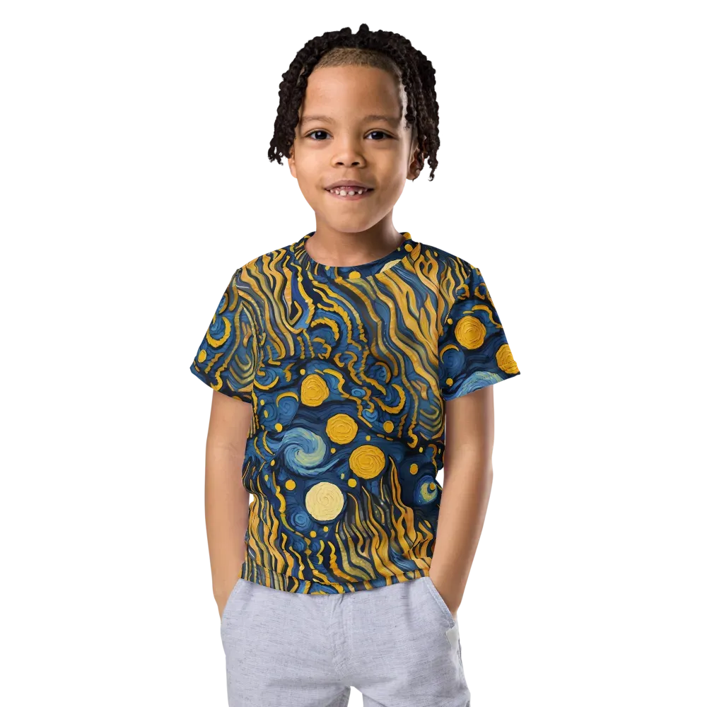 Gilded Tidal Bloom on Kids Crew Neck T-Shirt — Front