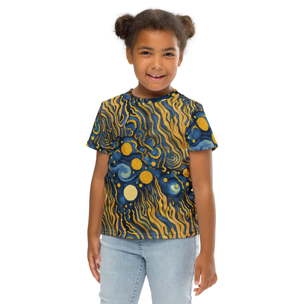 Gilded Tidal Bloom on Kids Crew Neck T-Shirt — Front