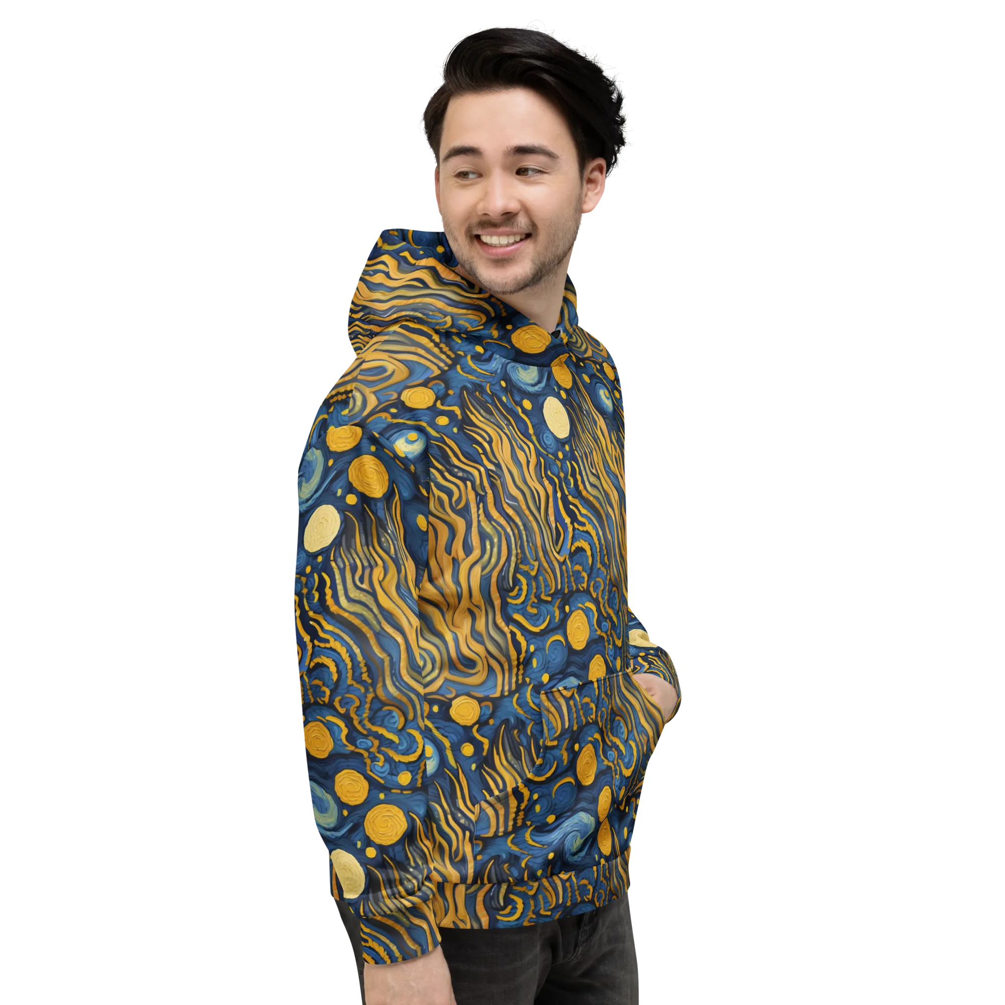 Gilded Tidal Bloom on Hoodie — Right