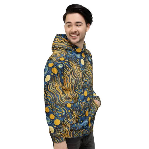 Gilded Tidal Bloom on a Hoodie