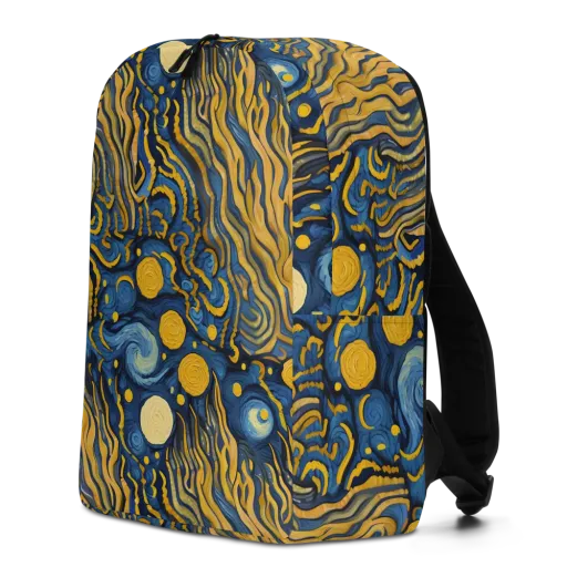 Gilded Tidal Bloom on a Minimalist Backpack