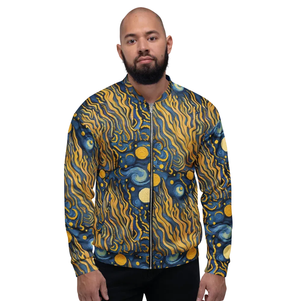 Gilded Tidal Bloom on Bomber Jacket — Front