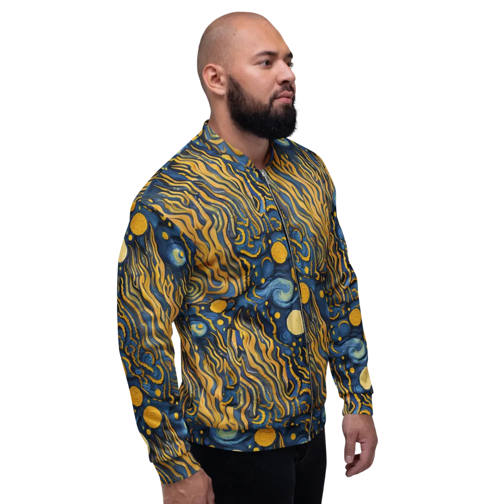 Gilded Tidal Bloom on Bomber Jacket — Right