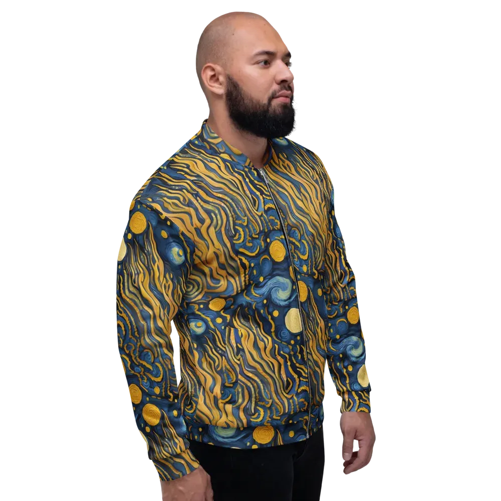 Gilded Tidal Bloom on Bomber Jacket — Right