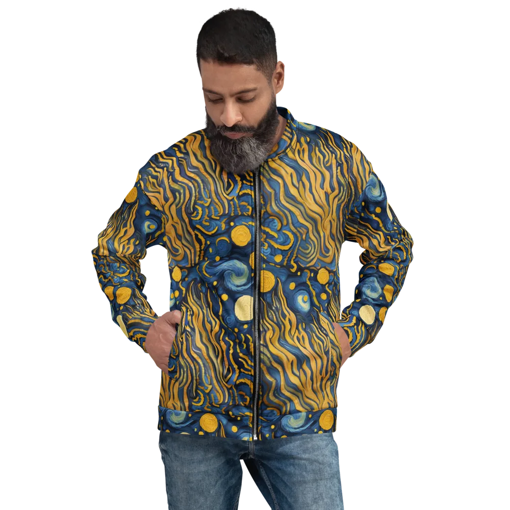 Gilded Tidal Bloom on Bomber Jacket — Front