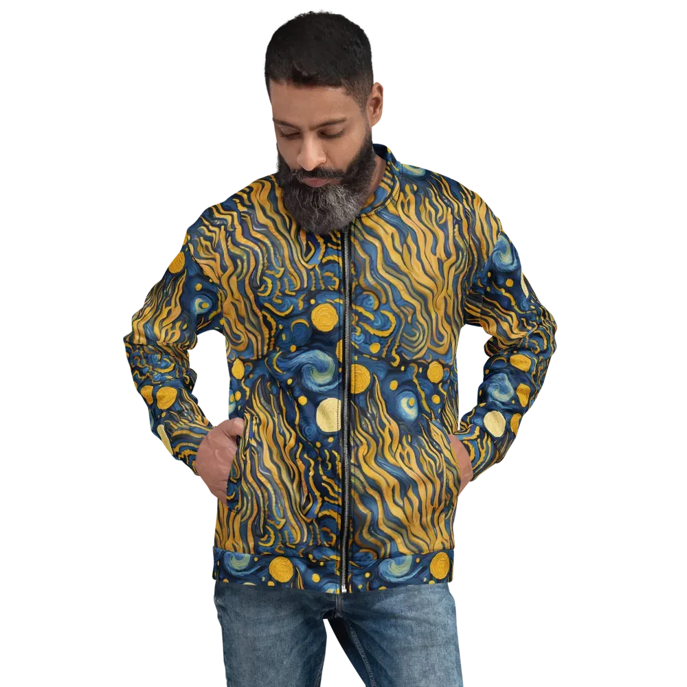 Gilded Tidal Bloom on Bomber Jacket — Front