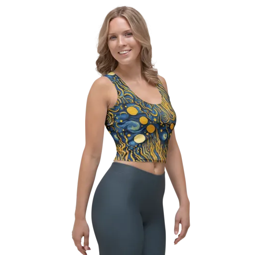 Gilded Tidal Bloom on a Crop Top