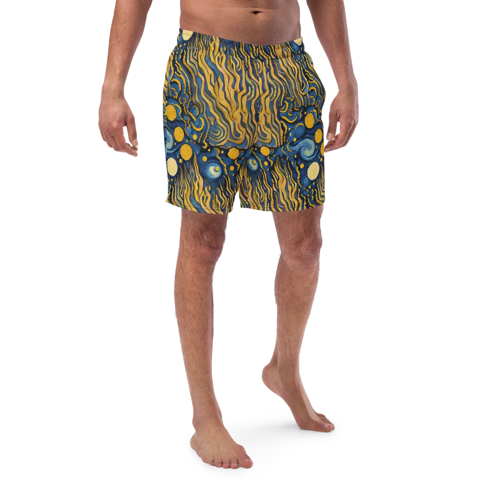 Gilded Tidal Bloom on Swim Trunks — Front