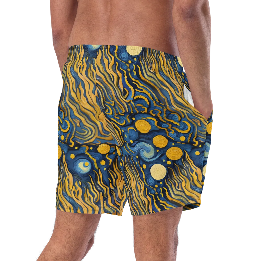Gilded Tidal Bloom on Swim Trunks — Right Back