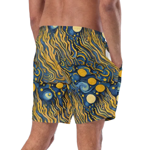 Gilded Tidal Bloom on a Swim Trunks