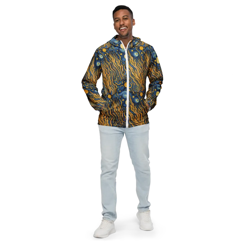 Gilded Tidal Bloom on Men's Windbreaker — Front