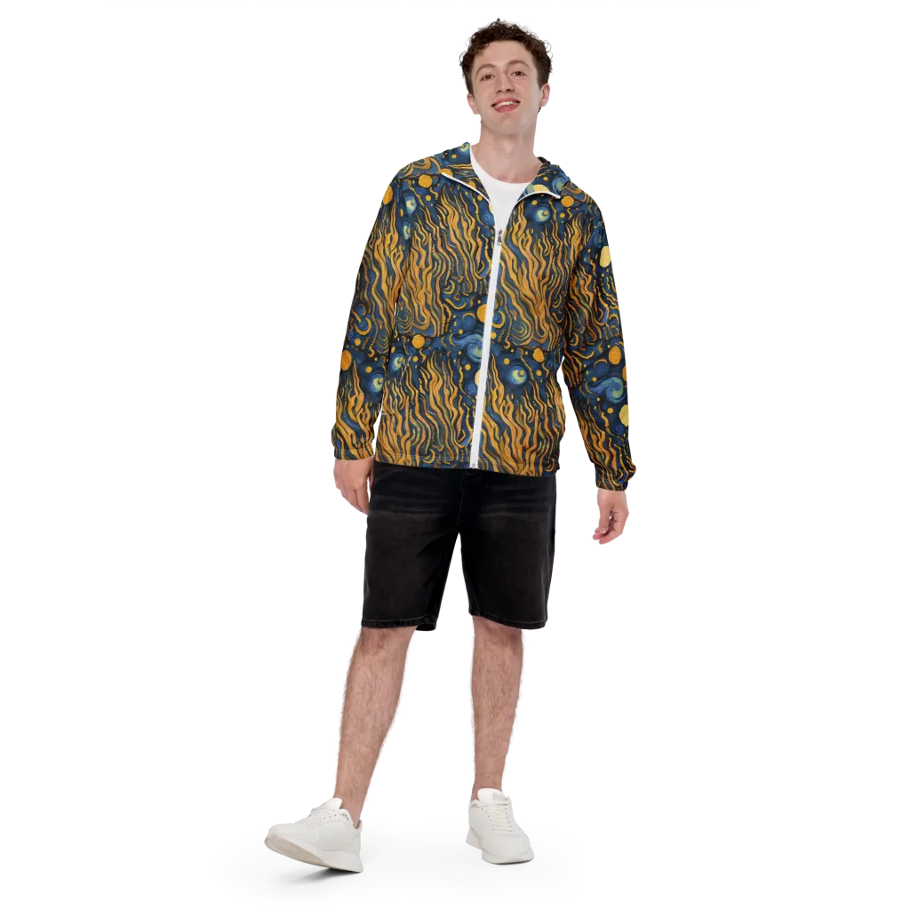 Gilded Tidal Bloom on Men's Windbreaker — Front