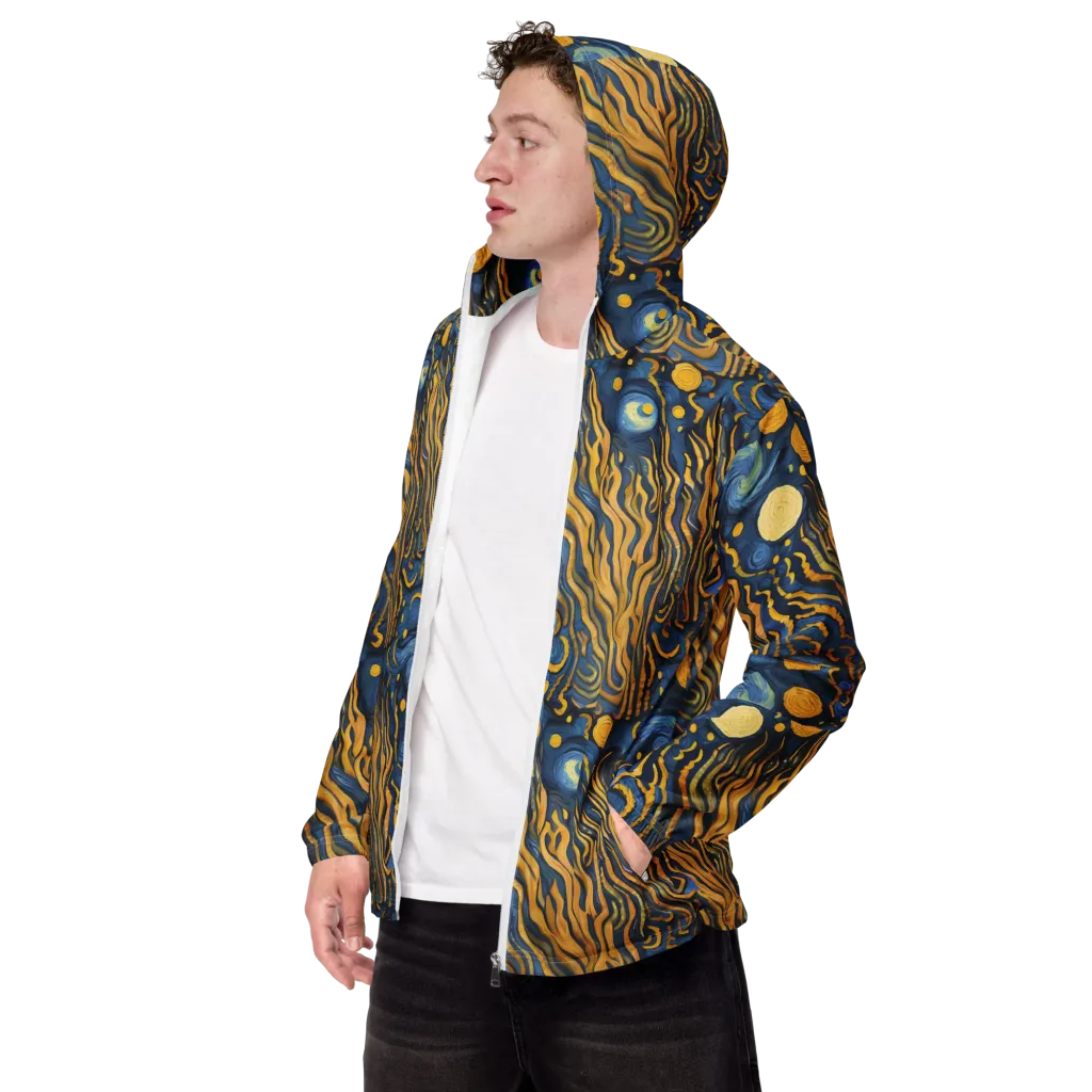 Gilded Tidal Bloom on Men's Windbreaker — Left Front