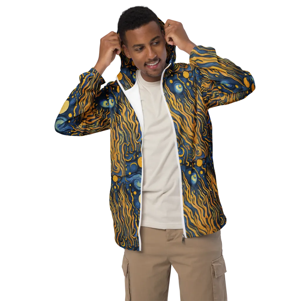 Gilded Tidal Bloom on Men's Windbreaker — Front