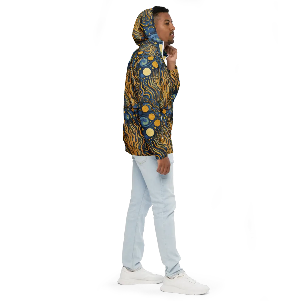 Gilded Tidal Bloom on Men's Windbreaker — Right