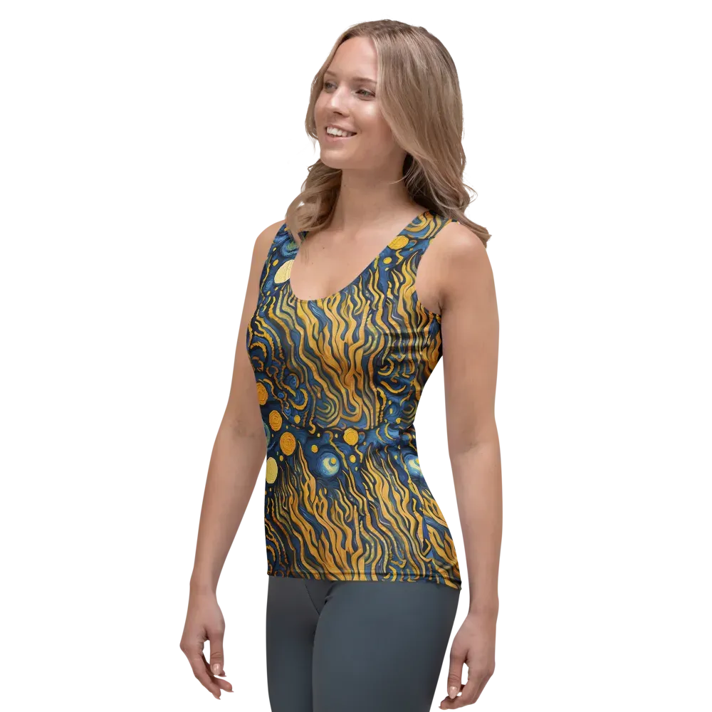 Gilded Tidal Bloom on Women's Tank Top — Left Front
