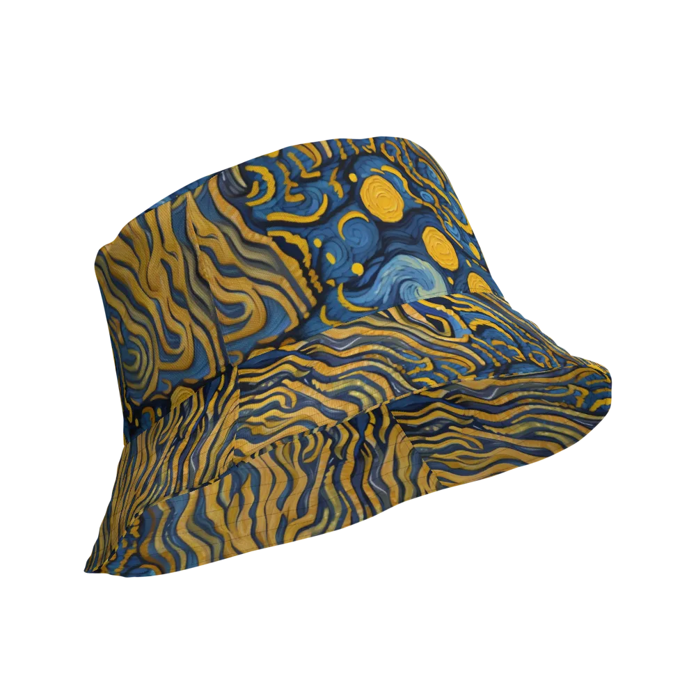 Gilded Tidal Bloom on Reversible Bucket Hat — Product details Outside