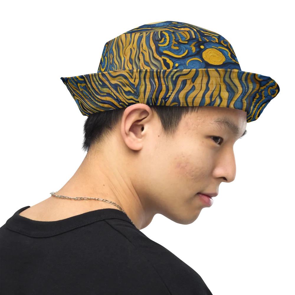 Gilded Tidal Bloom on Reversible Bucket Hat — Right Outside