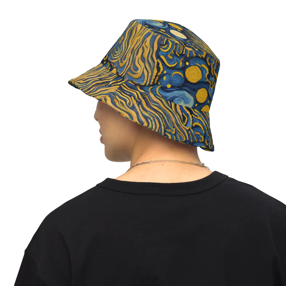 Gilded Tidal Bloom on Reversible Bucket Hat — Back Inside