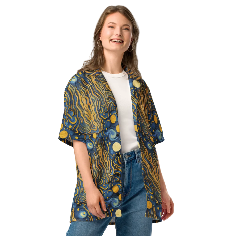 Gilded Tidal Bloom on Button Shirt — Front
