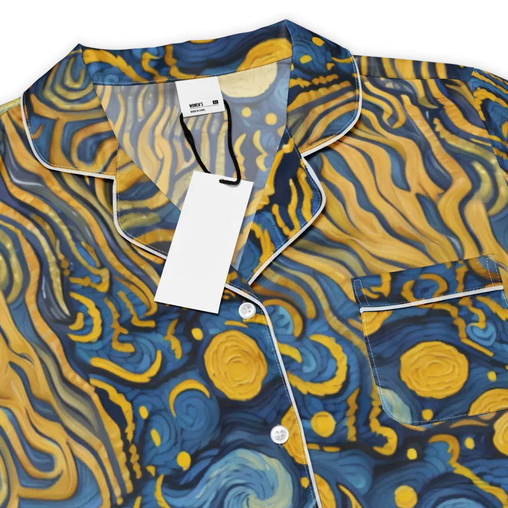 Gilded Tidal Bloom on Women's Short Sleeve Pajama Top — Product details