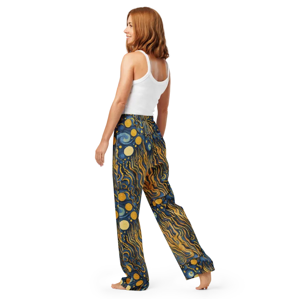Gilded Tidal Bloom on Women's Pajama Pants — Back