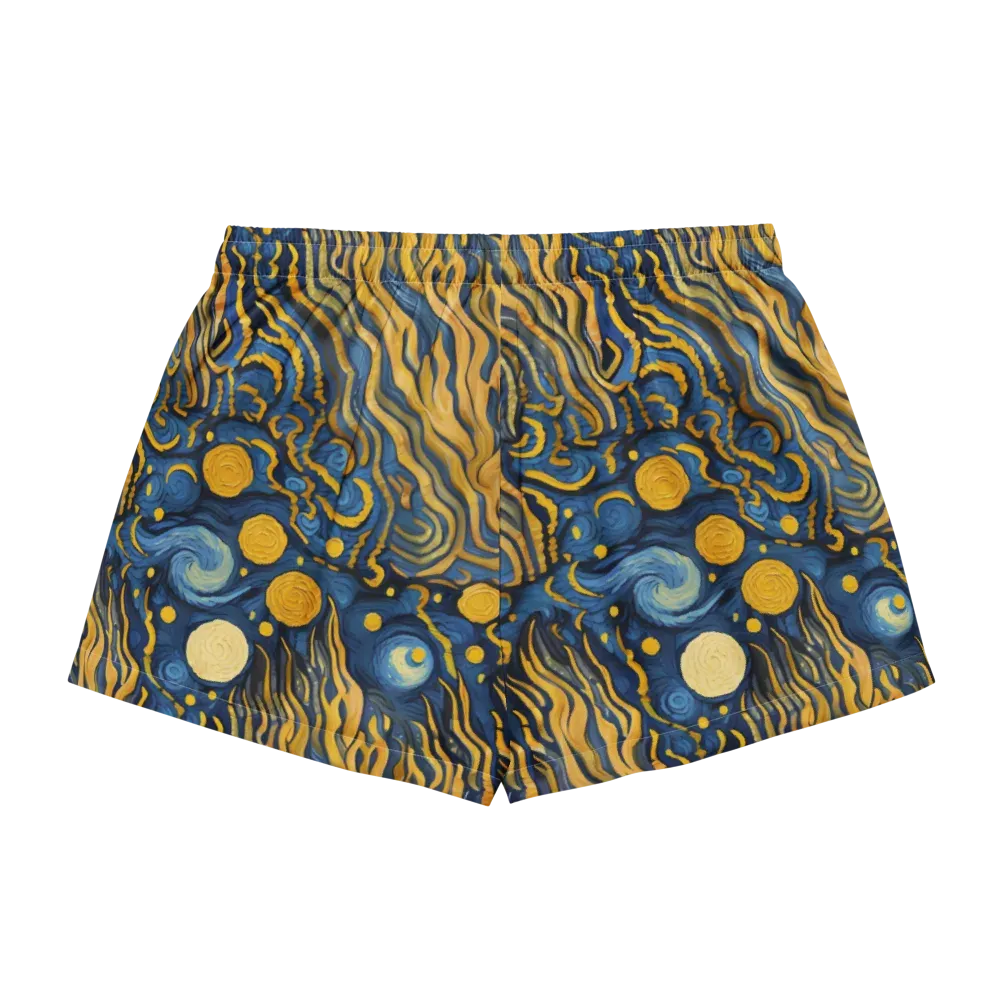 Gilded Tidal Bloom on Women's Pajama Shorts — Back
