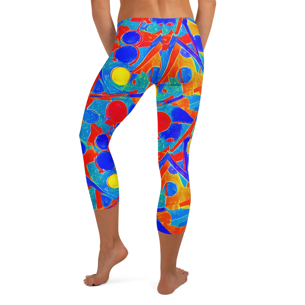 Atomic Confetti on Capri Leggings — Back