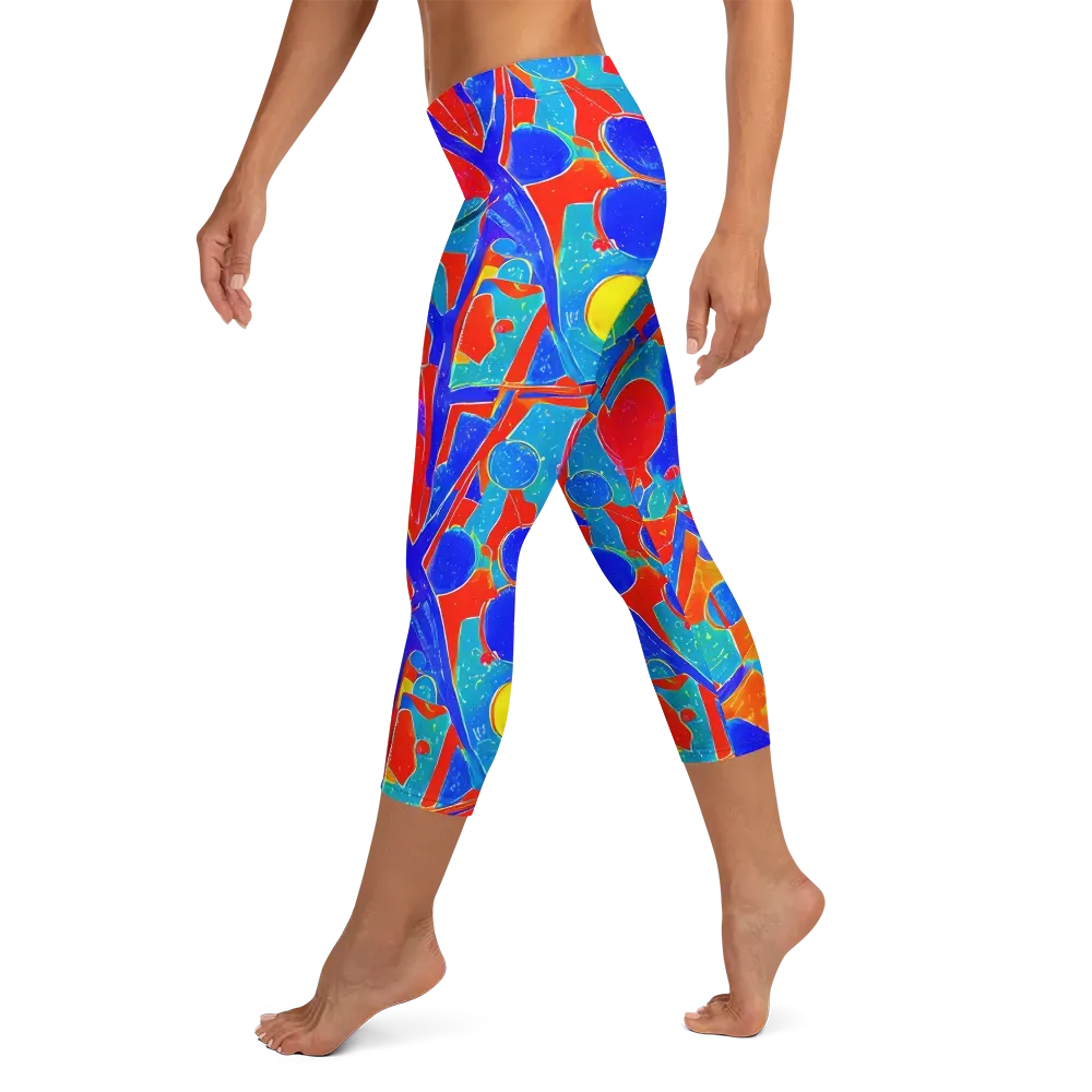 Atomic Confetti on Capri Leggings — Left