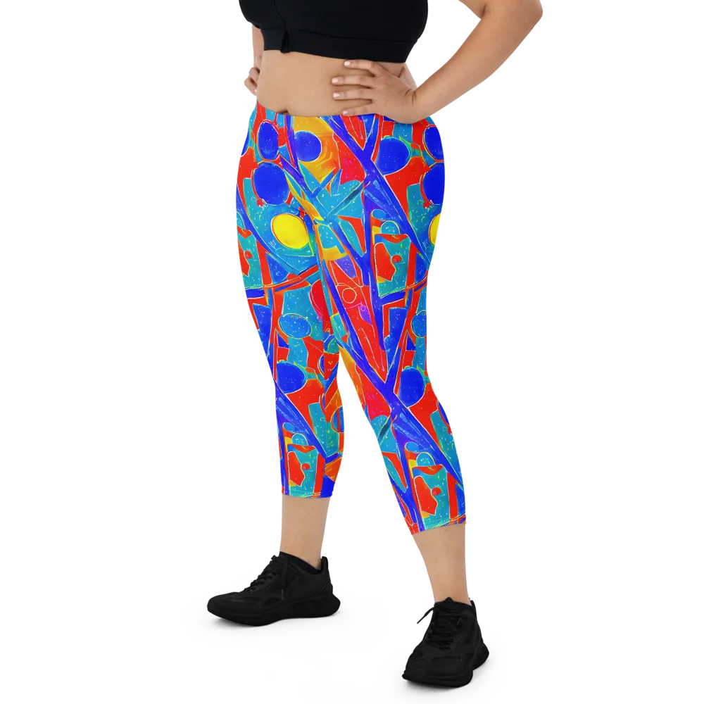 Atomic Confetti on Capri Leggings — Front