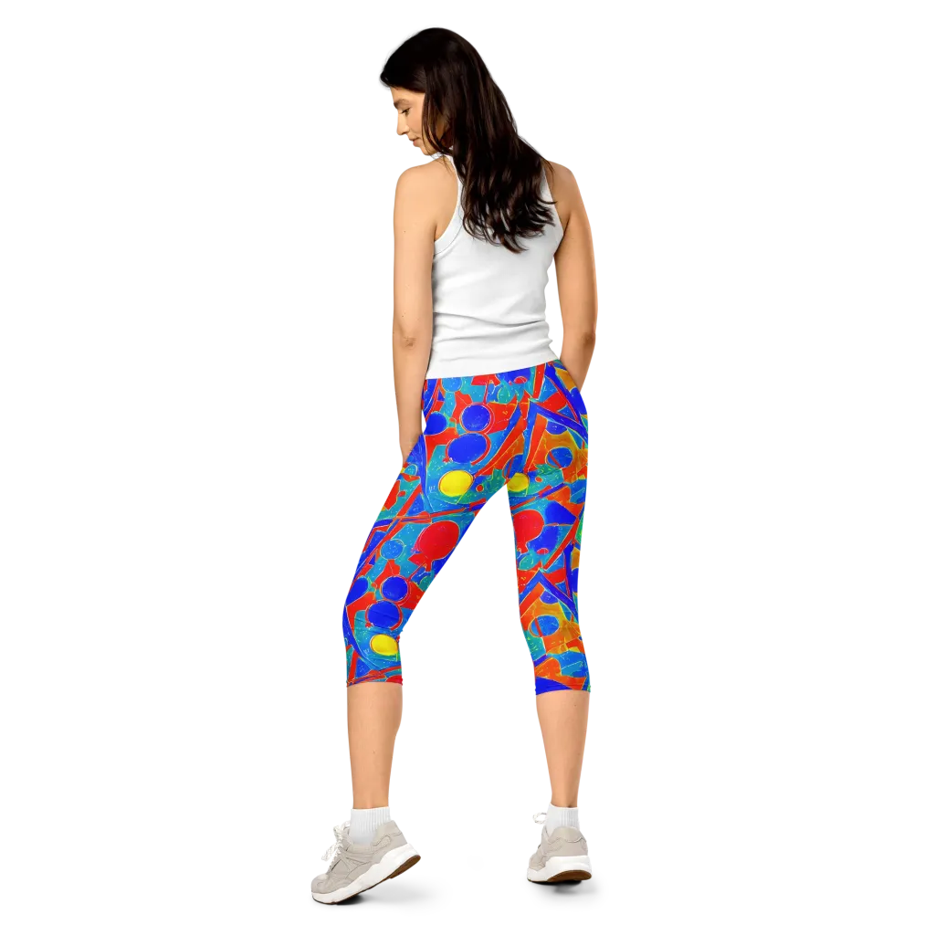 Atomic Confetti on Capri Leggings — Back