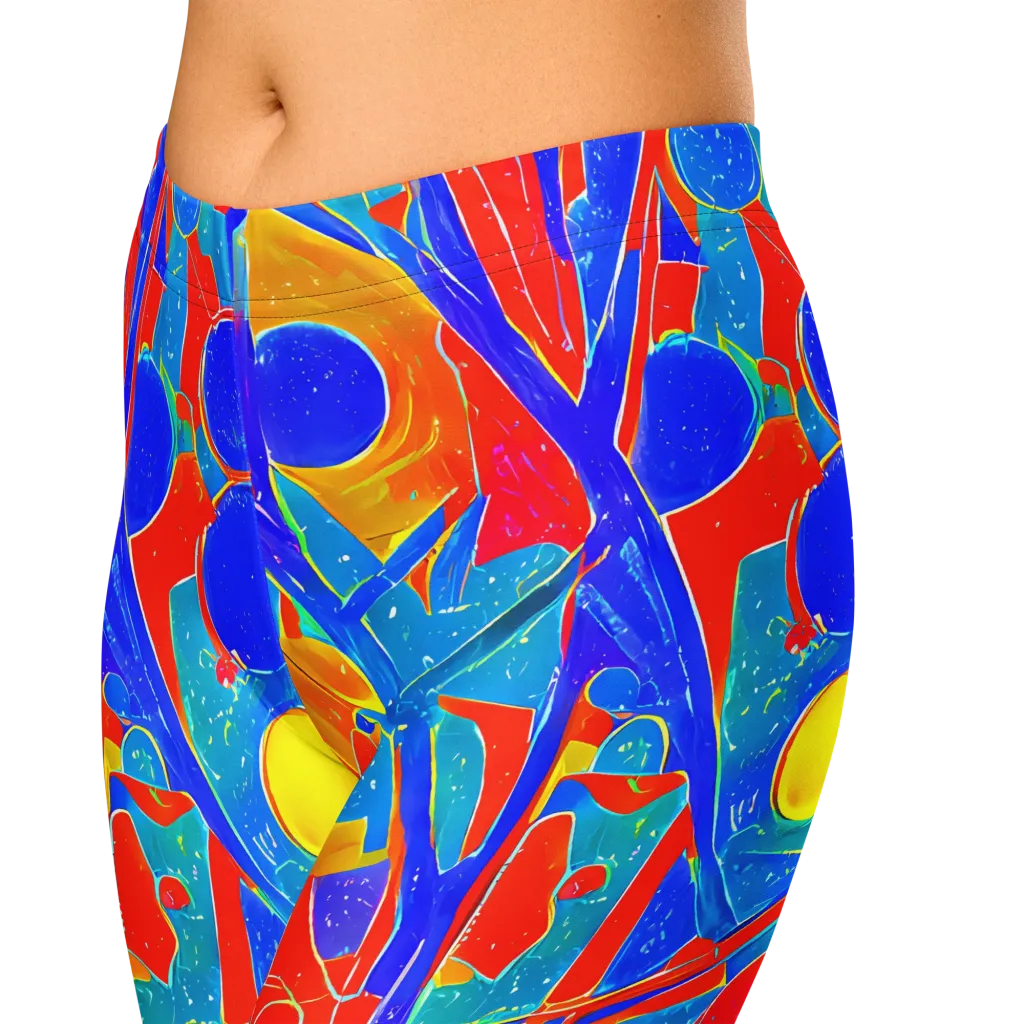 Atomic Confetti on Capri Leggings — Zoomed-in