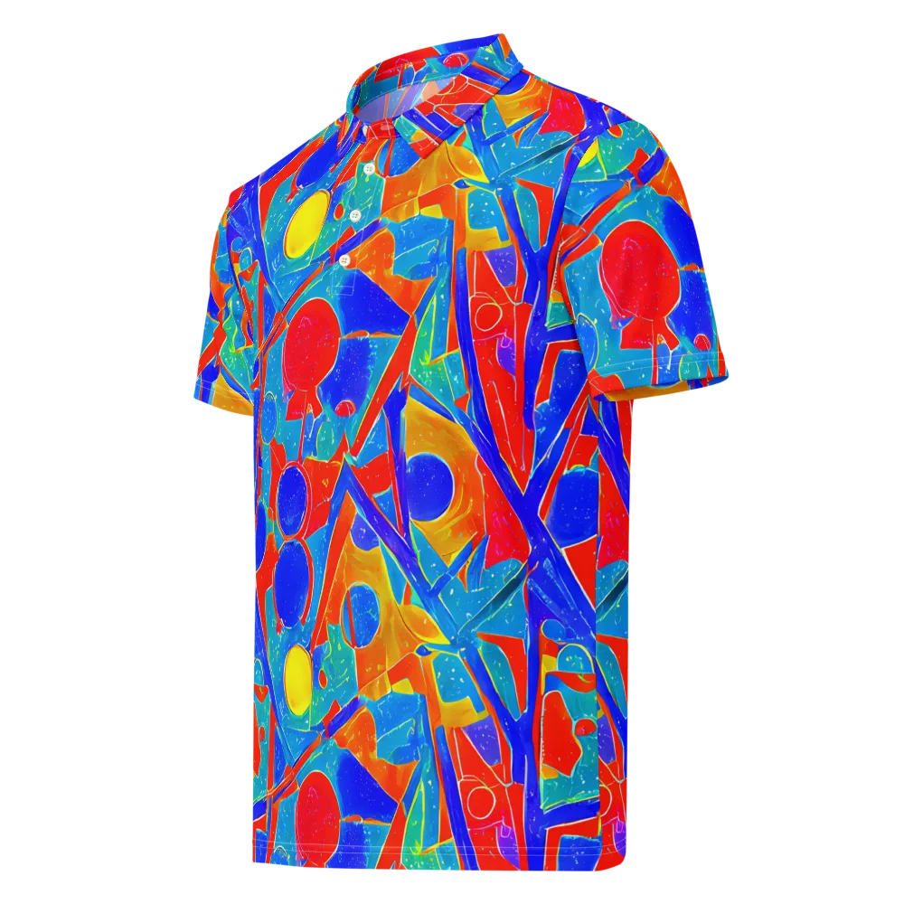Atomic Confetti on Men's Slim Fit Polo Shirt — Left Front