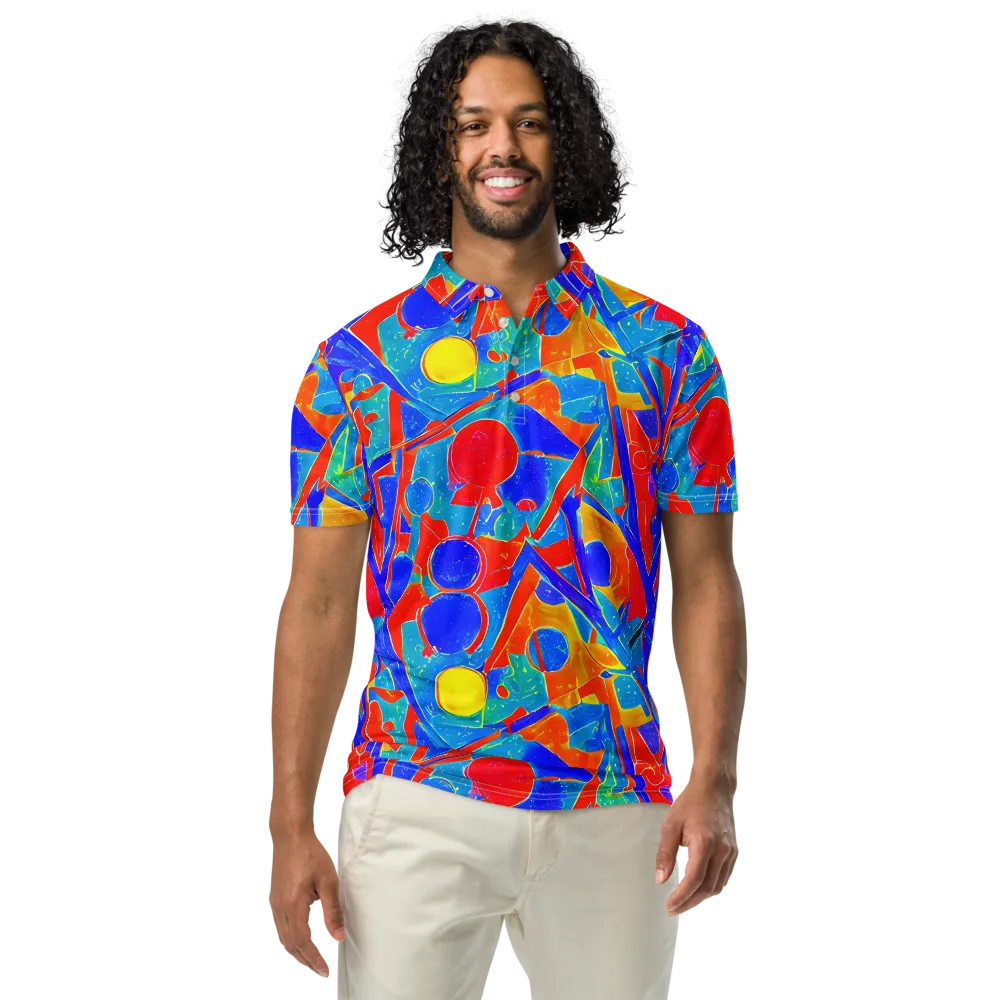 Atomic Confetti on Men's Slim Fit Polo Shirt — Front