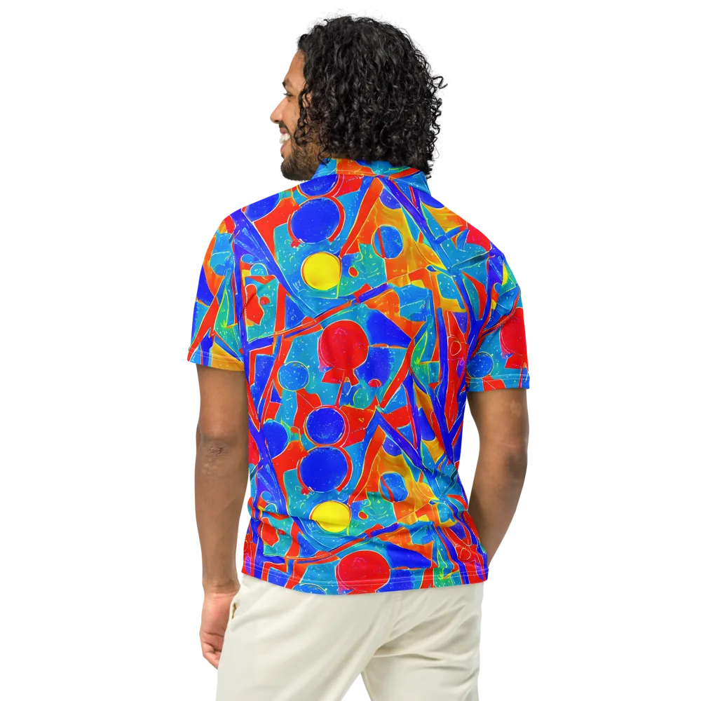 Atomic Confetti on Men's Slim Fit Polo Shirt — Back