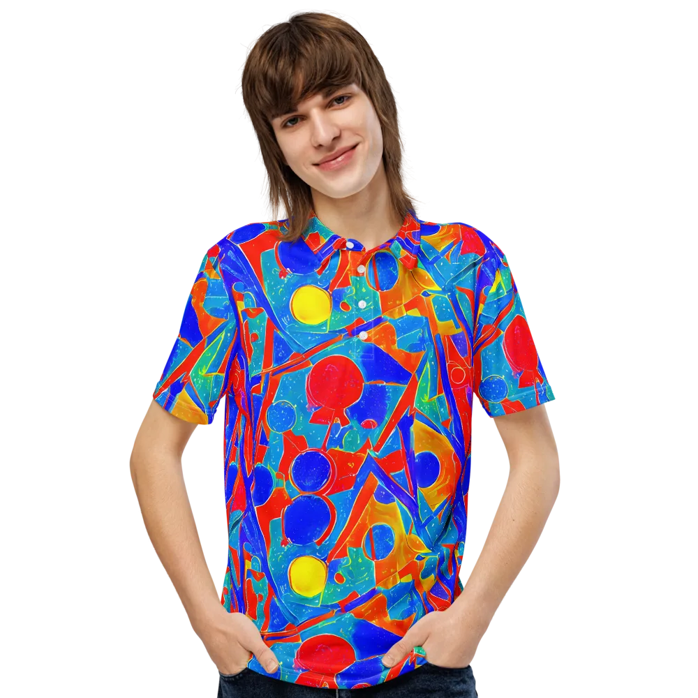 Atomic Confetti on Men's Slim Fit Polo Shirt — Front