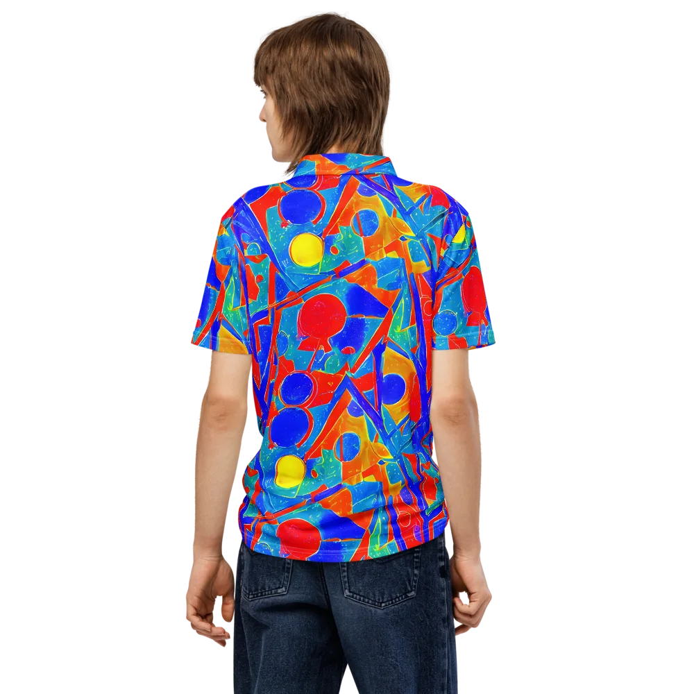 Atomic Confetti on Men's Slim Fit Polo Shirt — Back