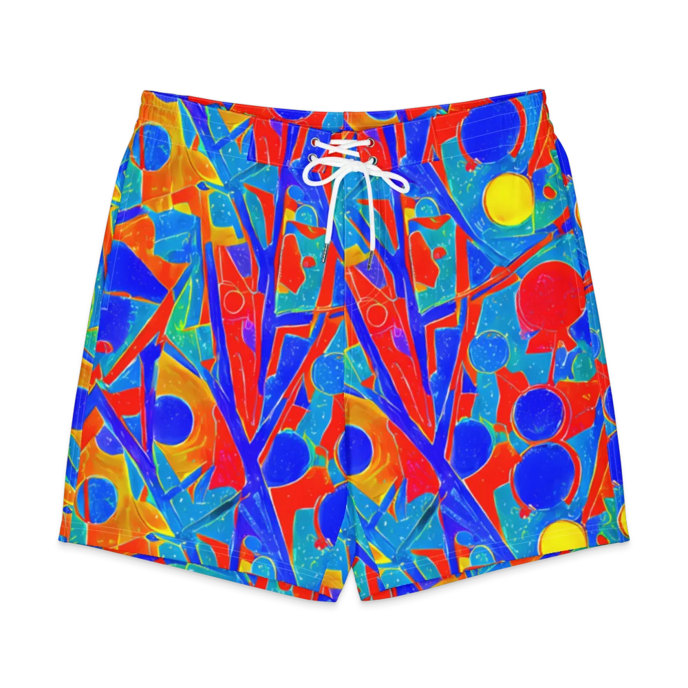 Atomic Confetti on Men's Board Shorts — Front