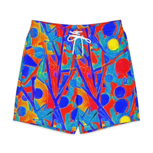 Atomic Confetti on a Men's Board Shorts