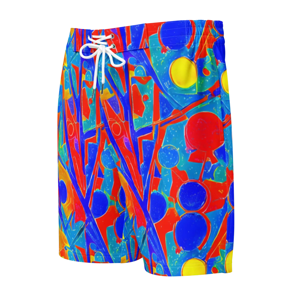 Atomic Confetti on Men's Board Shorts — Front